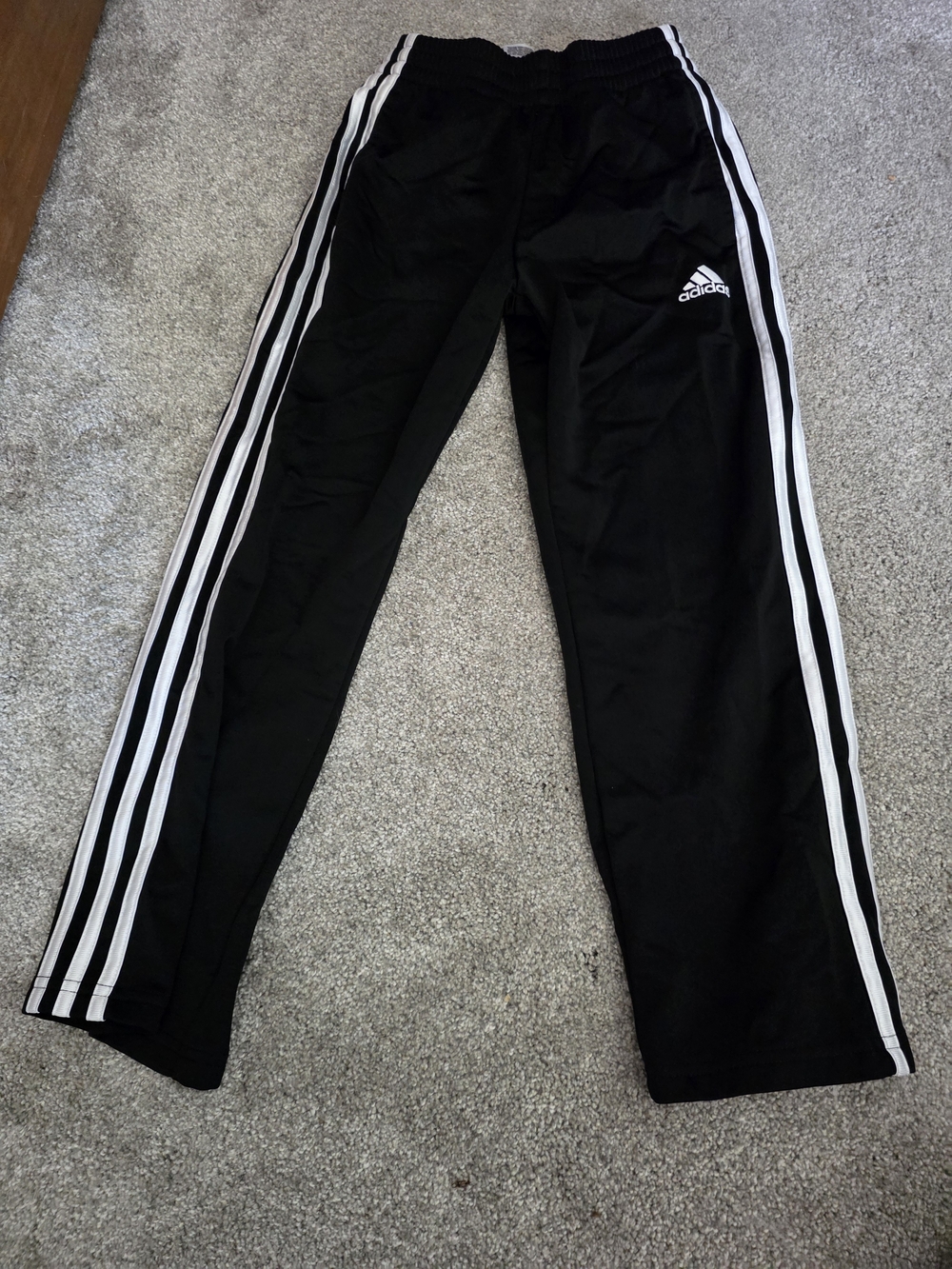 adidas Black Jogger Pants with White Side Stripes